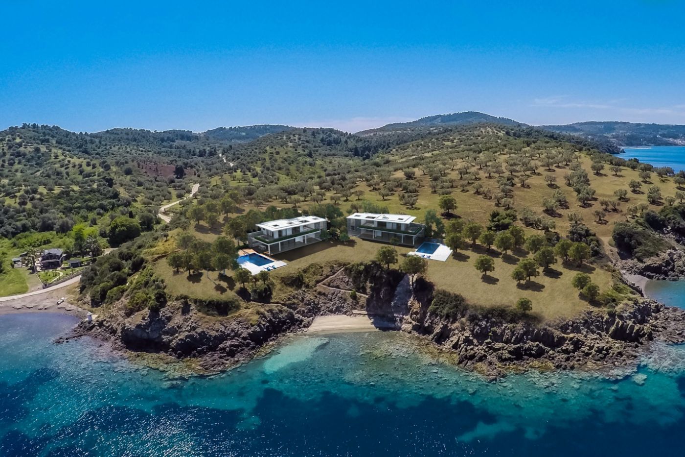 Hallkidiki, villas, by the sea summer house, pool, private beach, marina, Paliouri, Kassandra, close to Ksenia beach