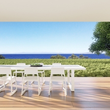 Sea view Hallkidiki, villas, by the sea summer house, pool, private beach, marina, Paliouri, Kassandra, close to Ksenia beach